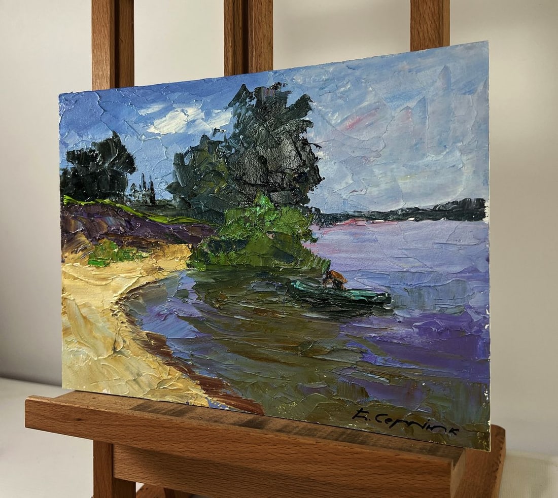 Oil painting Thoughts of a lonely fisherman Boris Serdyuk - 2