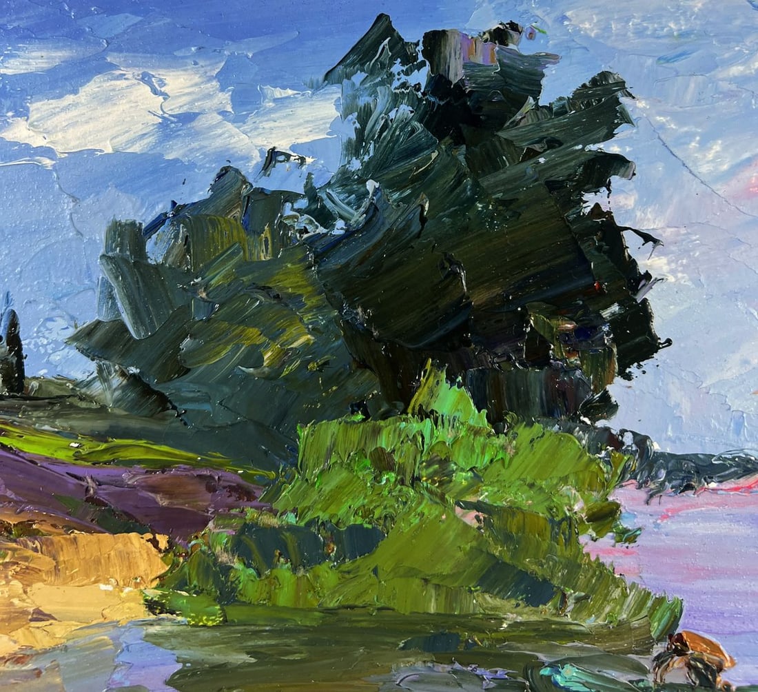 Oil painting Thoughts of a lonely fisherman Boris Serdyuk - 5