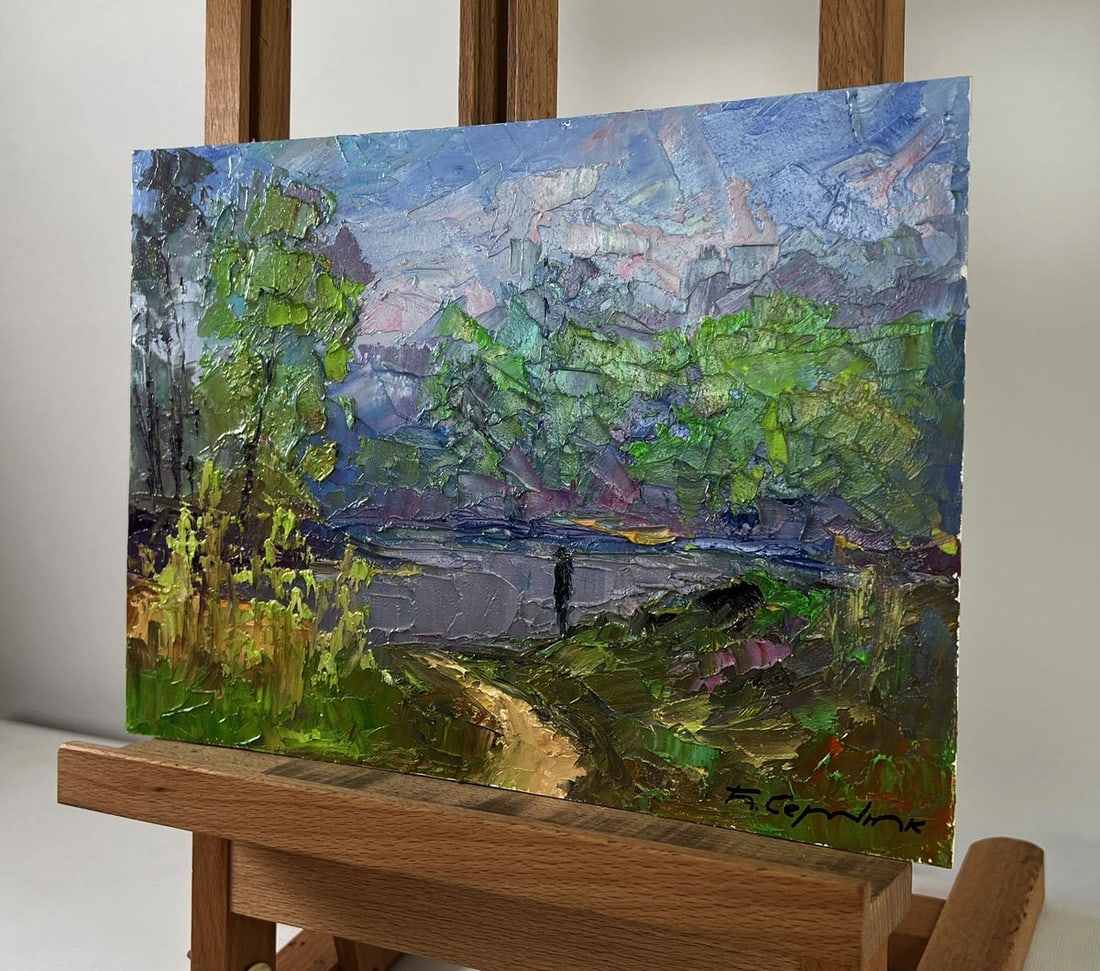 Oil painting Morning walk along the river Boris Serdyuk - 2