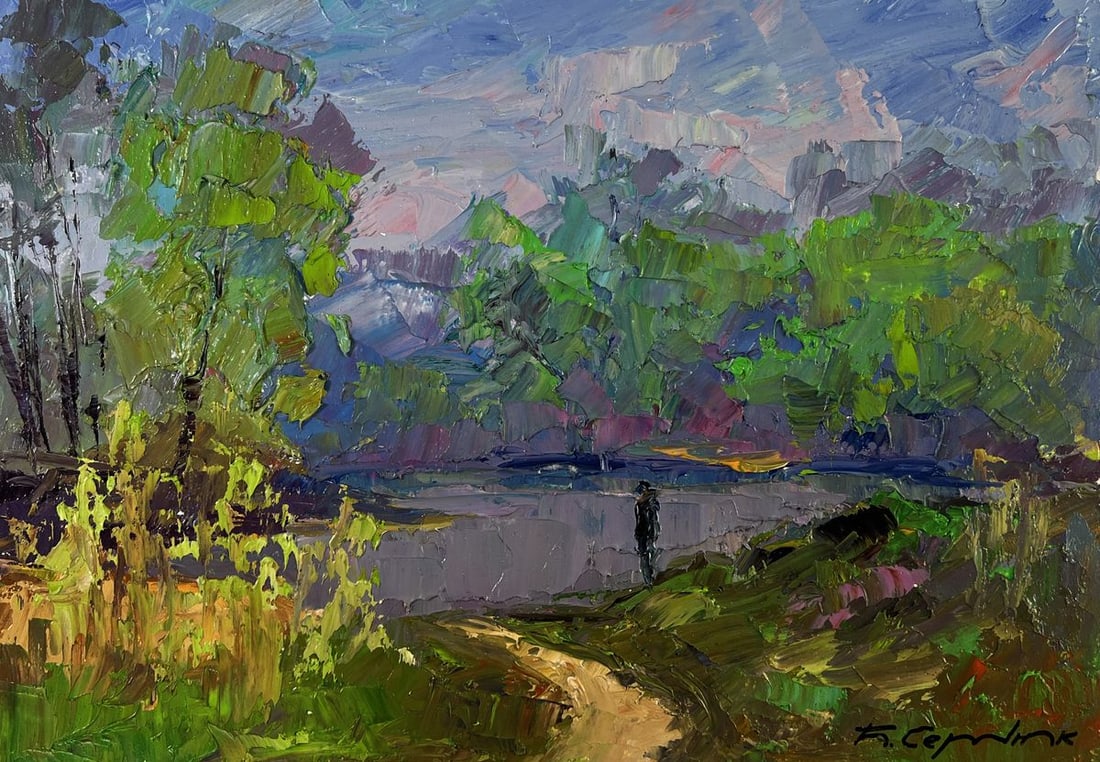 Oil painting Morning walk along the river Boris Serdyuk - 3