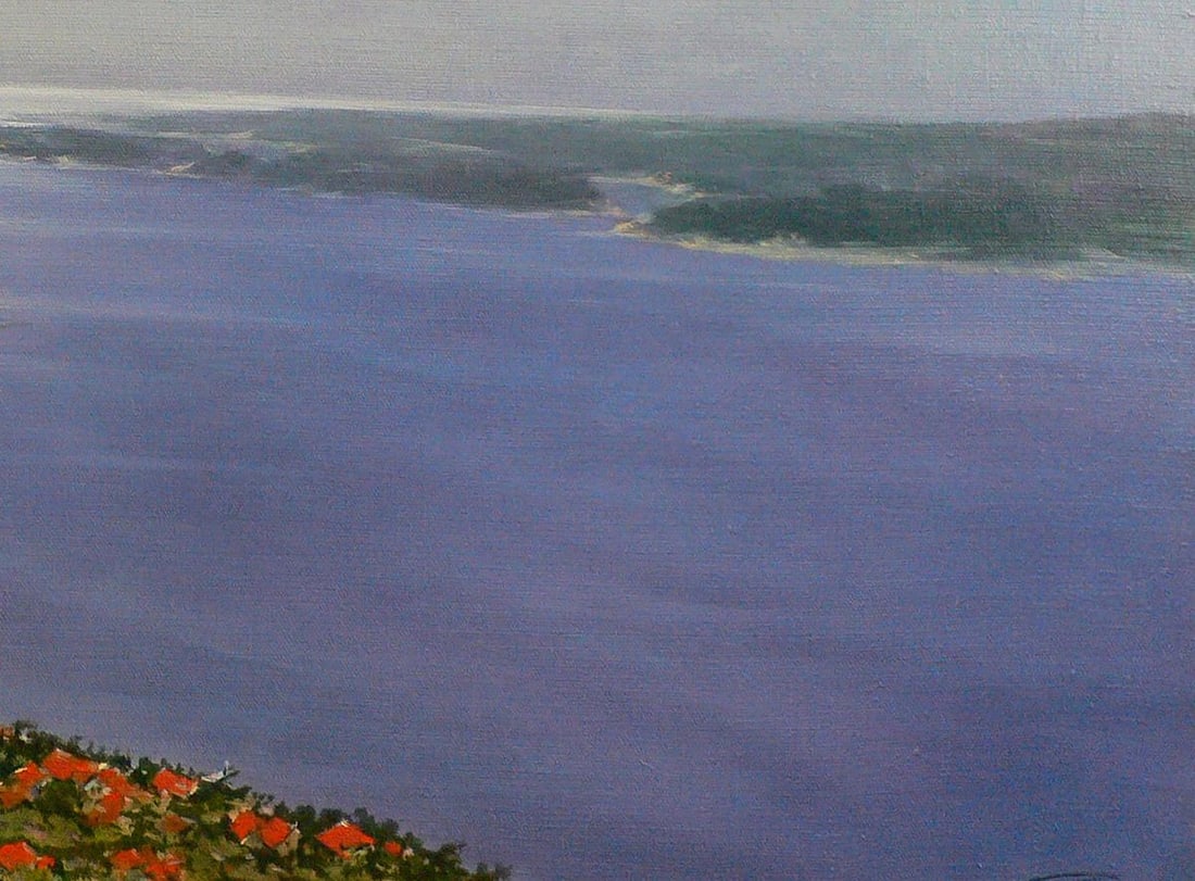 Oil painting View of the river Vasily Korkishko - 2