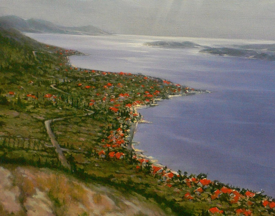 Oil painting View of the river Vasily Korkishko - 3