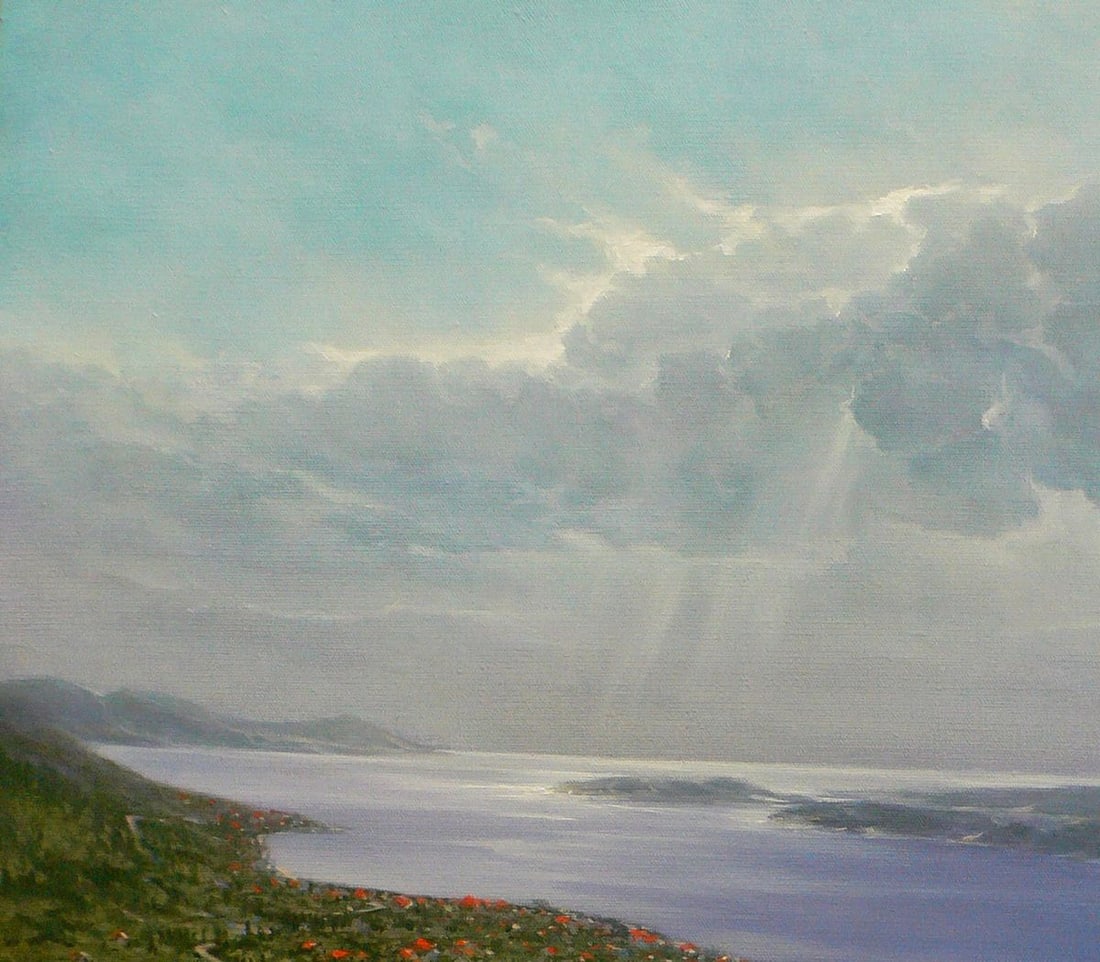 Oil painting View of the river Vasily Korkishko - 4