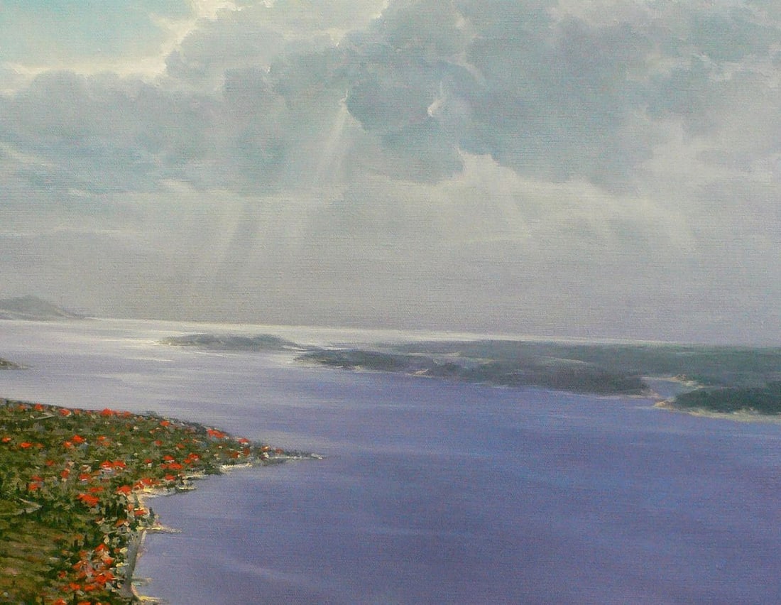 Oil painting View of the river Vasily Korkishko - 6