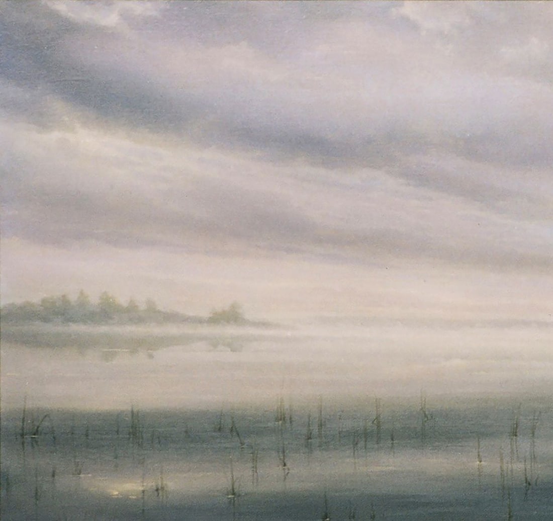 Oil painting Foggy morning by the river Vasily Korkishko - 4