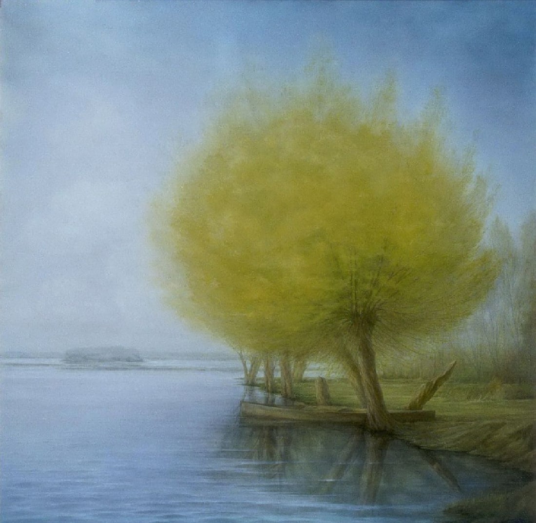Oil painting Quiet river bank Vasily Korkishko: Title: Oil painting Quiet river bank Vasily Korkishko Description: NoKork 243 *** ABOUT THIS PAINTING *** * TITLE: "Quiet river bank" * ARTISTS: Vasily Korkishko * SIZE: 130x140 cm/'51.18x55.11 inches