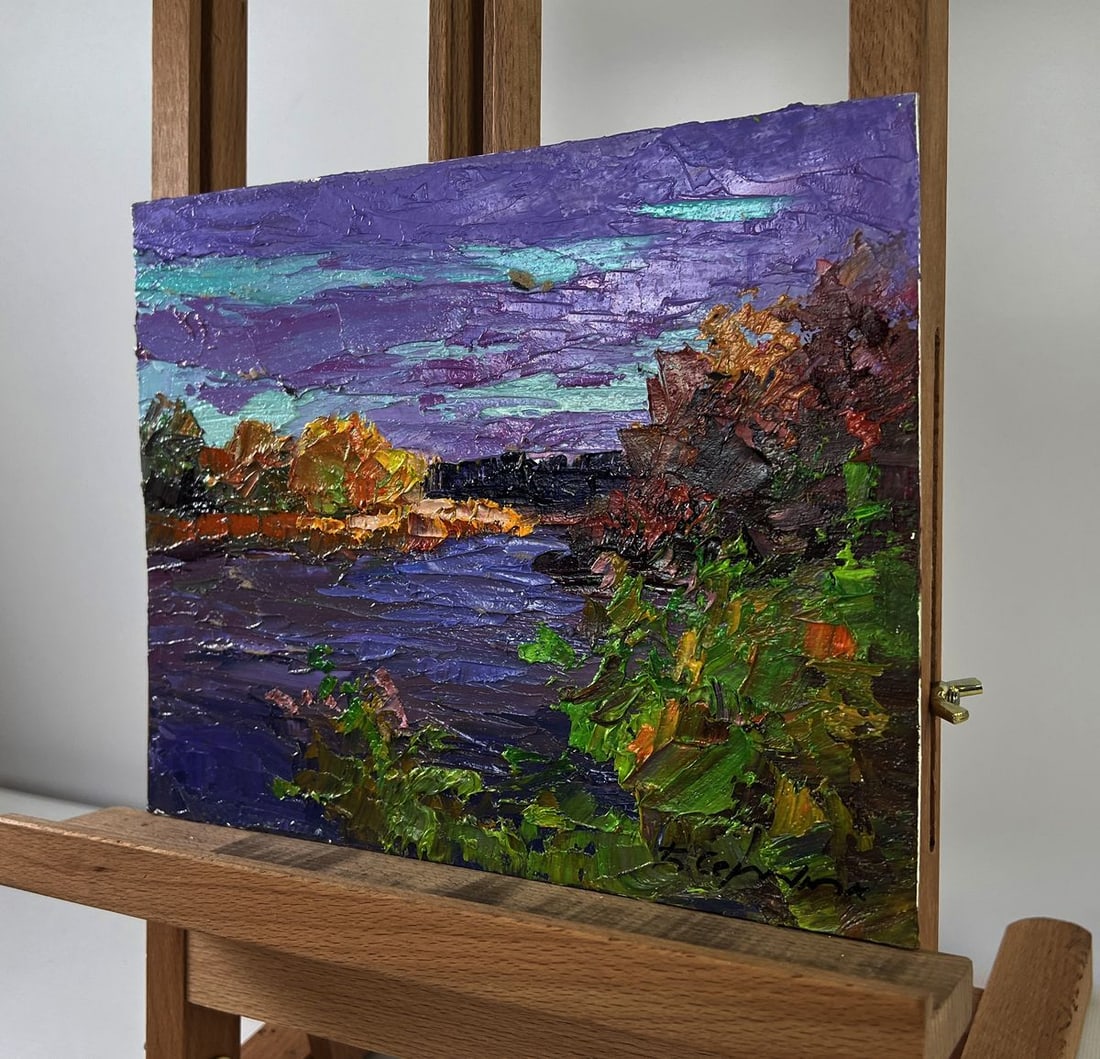 Oil painting Autumn colors in warm evening light Boris Serdyuk - 2