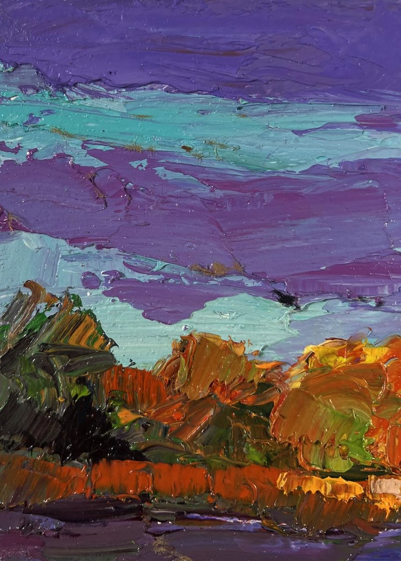 Oil painting Autumn colors in warm evening light Boris Serdyuk - 6