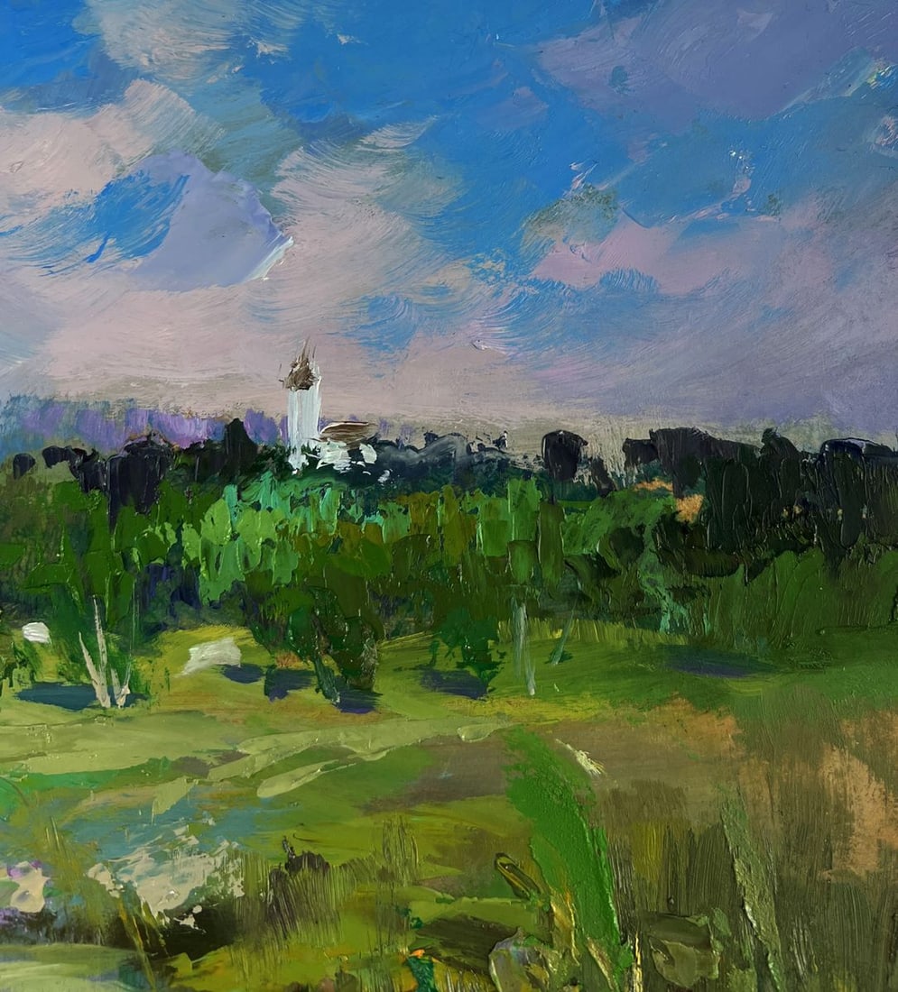 Oil painting A girl washes herself at a pond Yuriy Suprunchuk - 4