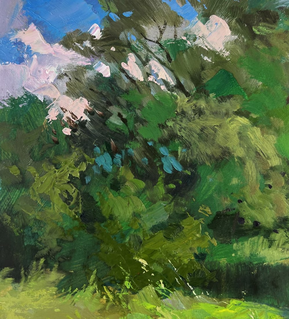 Oil painting A girl washes herself at a pond Yuriy Suprunchuk - 6