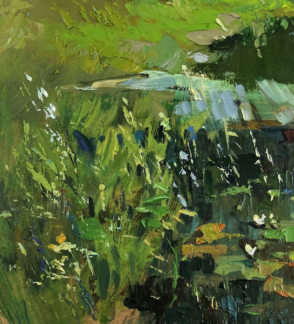 Oil painting A girl washes herself at a pond Yuriy Suprunchuk - 7