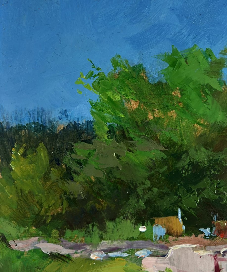 Oil painting Relaxing by the river on a summer day Yuriy Suprunchuk - 6