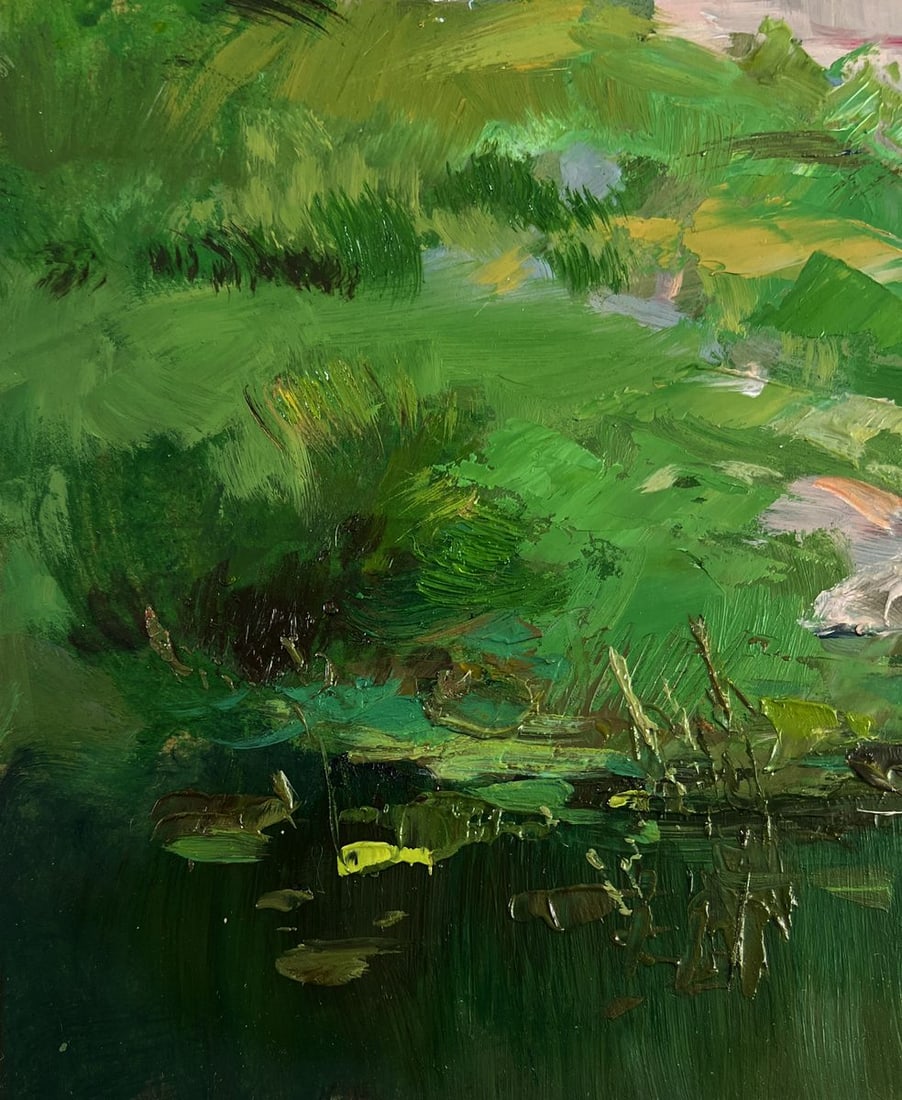 Oil painting Relaxing by the river on a summer day Yuriy Suprunchuk - 7