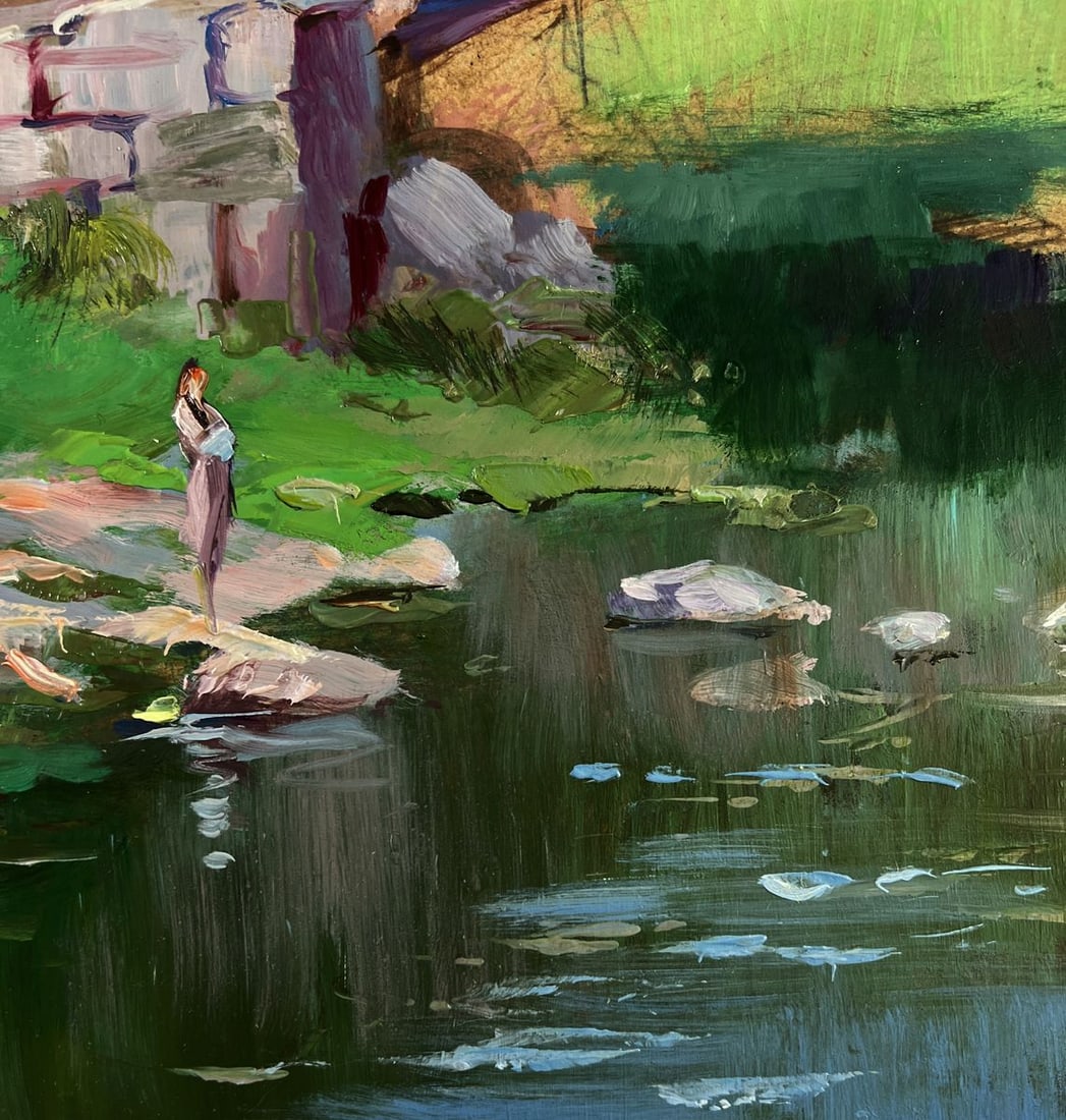 Oil painting Relaxing by the river on a summer day Yuriy Suprunchuk - 8