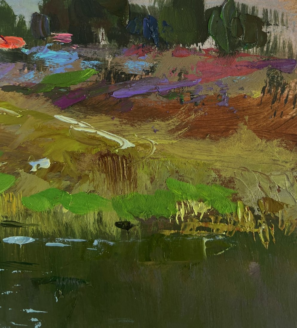 Oil painting Girls are walking by the river Yuriy Suprunchuk - 4