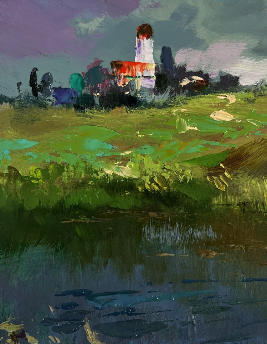 Oil painting Girls are walking by the river Yuriy Suprunchuk - 6