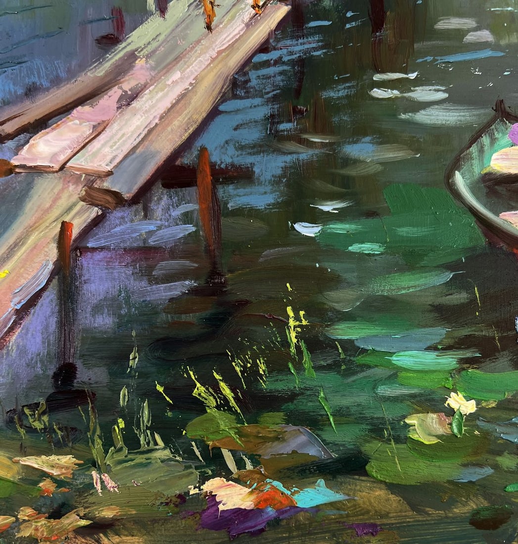 Oil painting Girls are walking by the river Yuriy Suprunchuk - 8