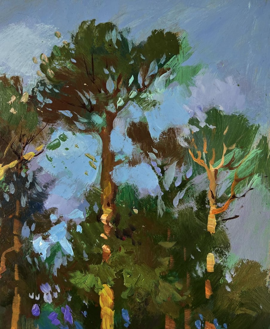 Oil painting Forest descending to the river banks Yuriy Suprunchuk - 4