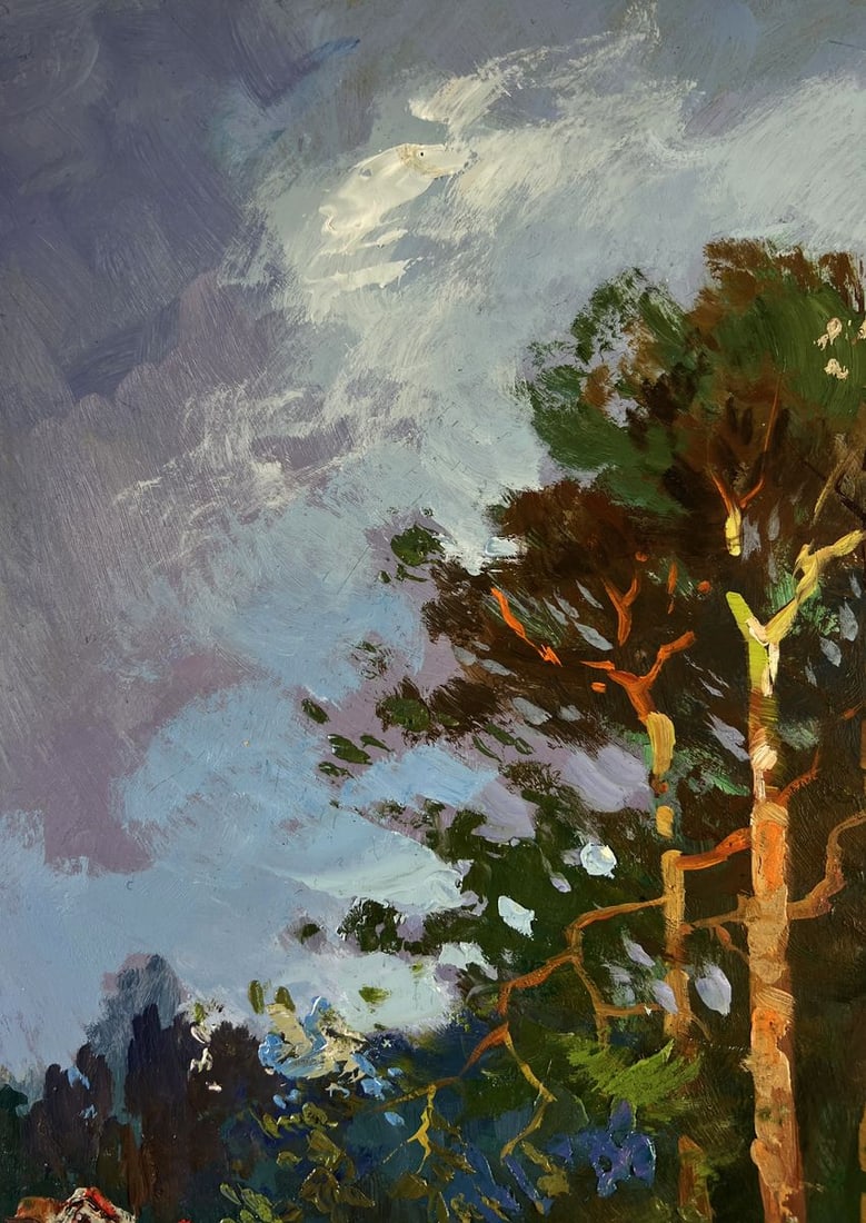 Oil painting Forest descending to the river banks Yuriy Suprunchuk - 5