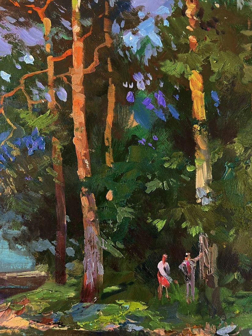 Oil painting Forest descending to the river banks Yuriy Suprunchuk - 6
