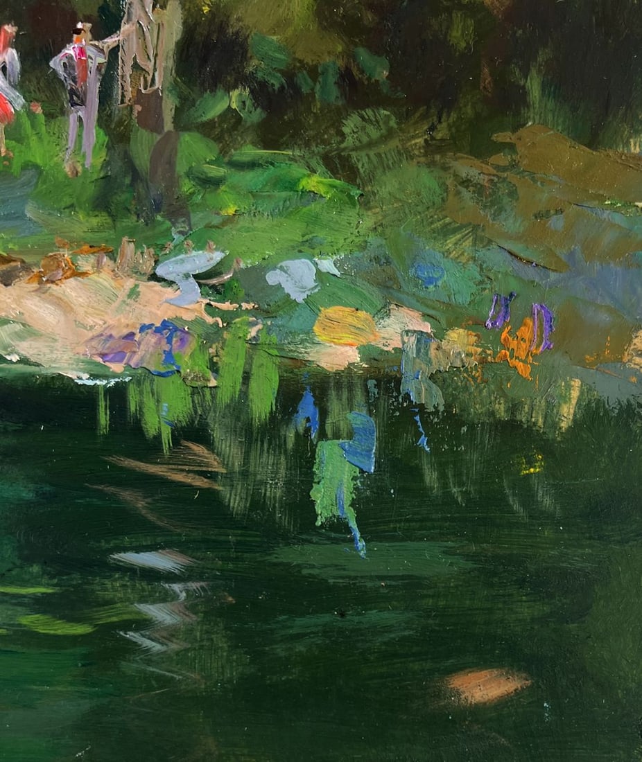 Oil painting Forest descending to the river banks Yuriy Suprunchuk - 8