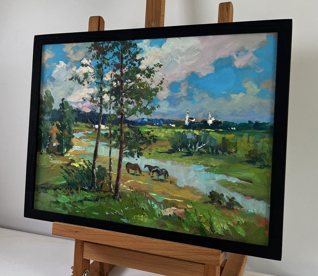 Oil painting Horses by the river Yuriy Suprunchuk - 2