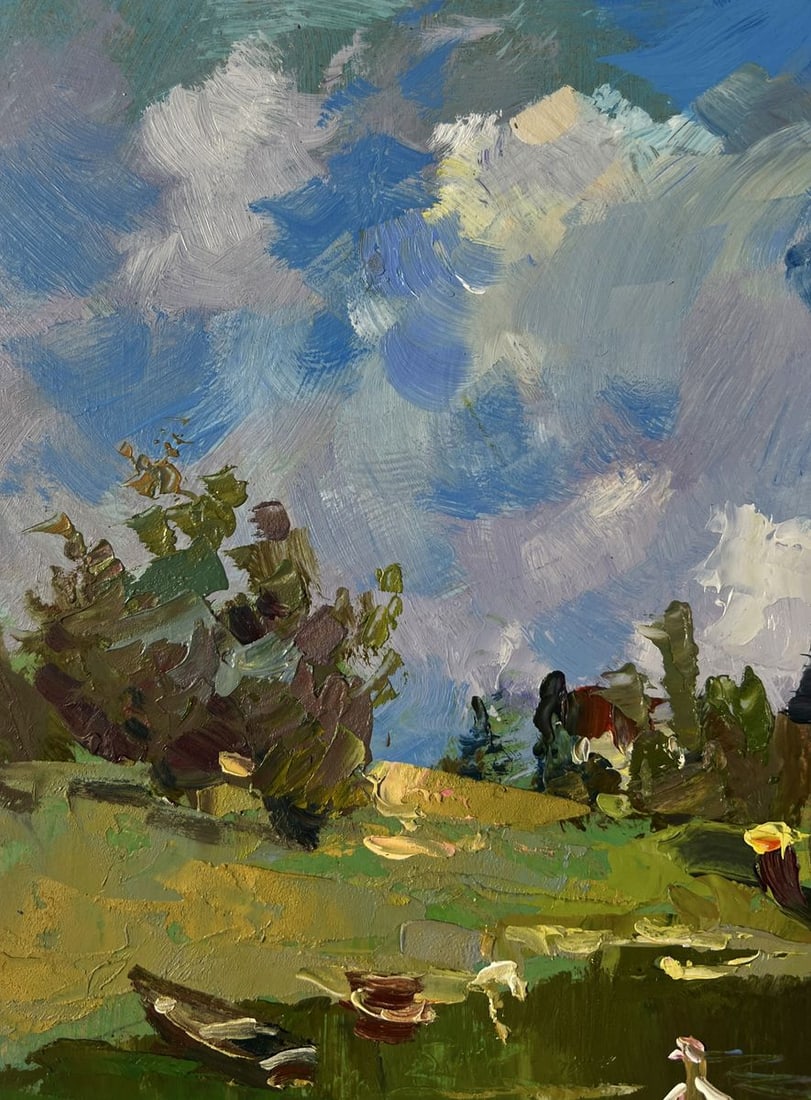 Oil painting Fishermen resting near the shore Yuriy Suprunchuk - 5