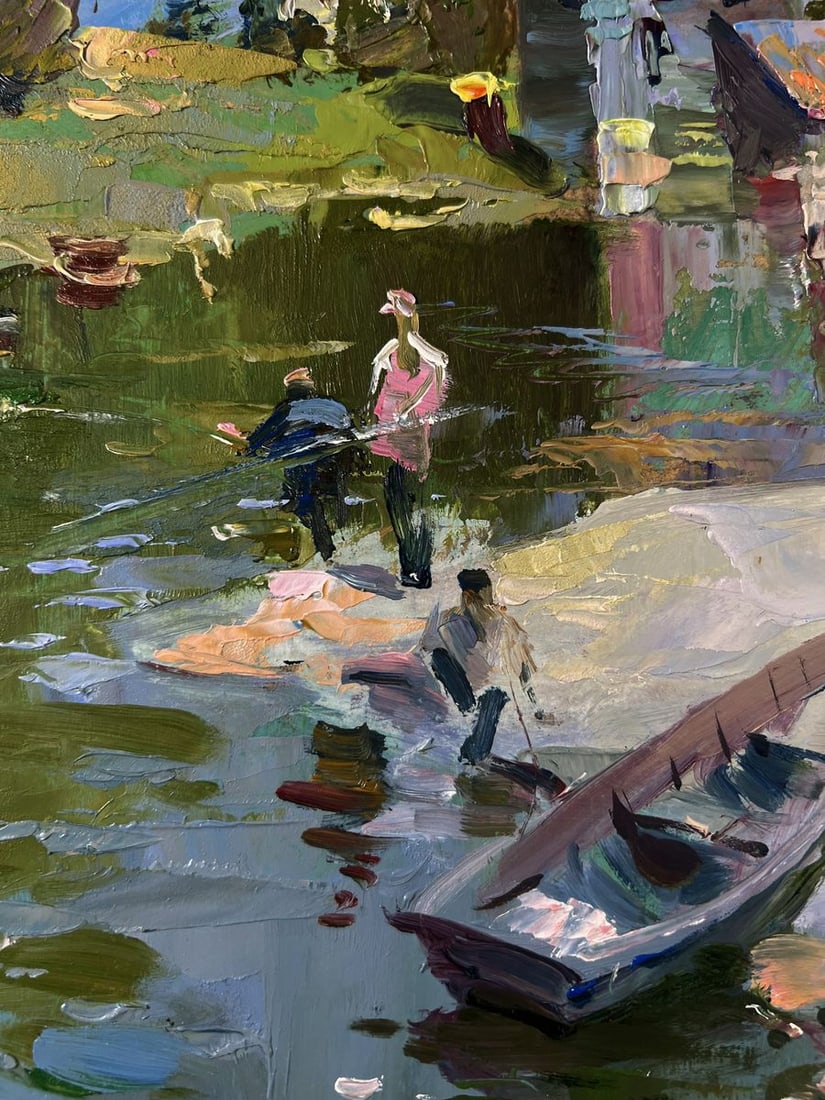 Oil painting Fishermen resting near the shore Yuriy Suprunchuk - 6