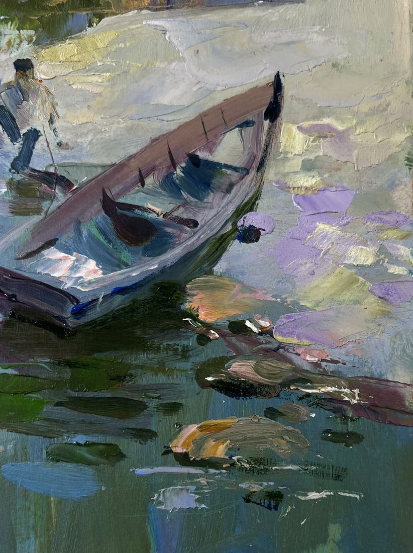 Oil painting Fishermen resting near the shore Yuriy Suprunchuk - 8