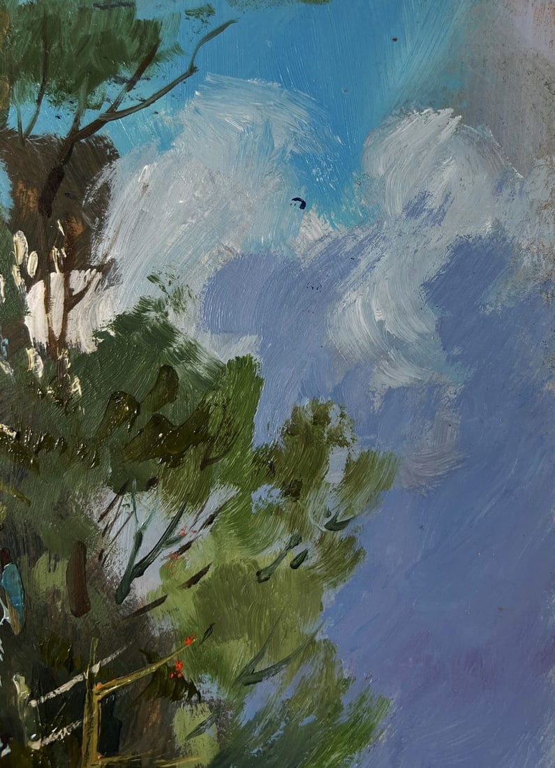 Oil painting Bridge over the river with people Yuriy Suprunchuk - 4