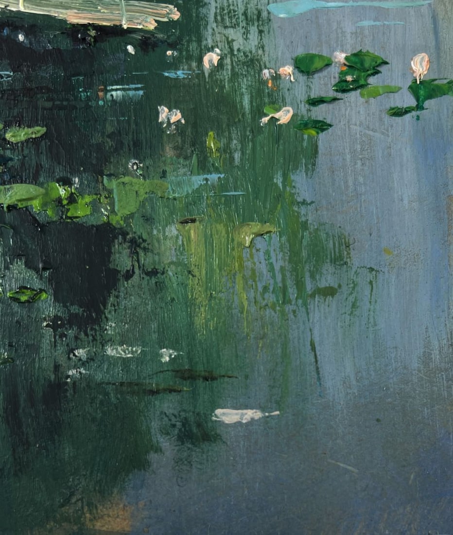 Oil painting Bridge over the river with people Yuriy Suprunchuk - 8