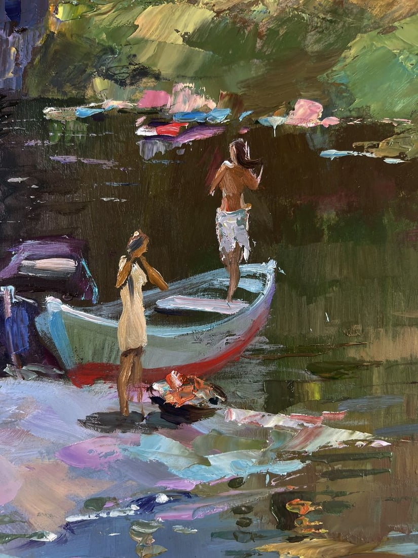 Oil painting Girls sailing in a boat Yuri Suprunchuk - 6