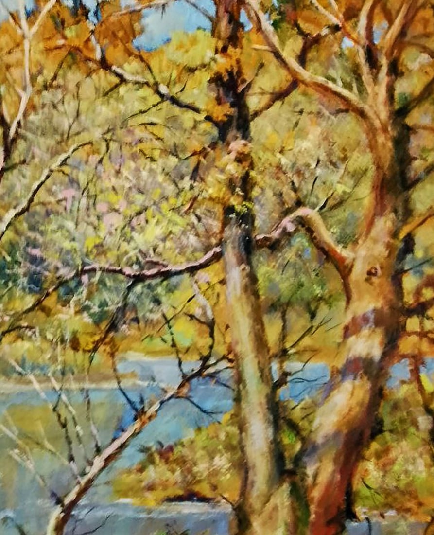 Oil painting River in the autumn forest Vitaly Duhnevich - 3