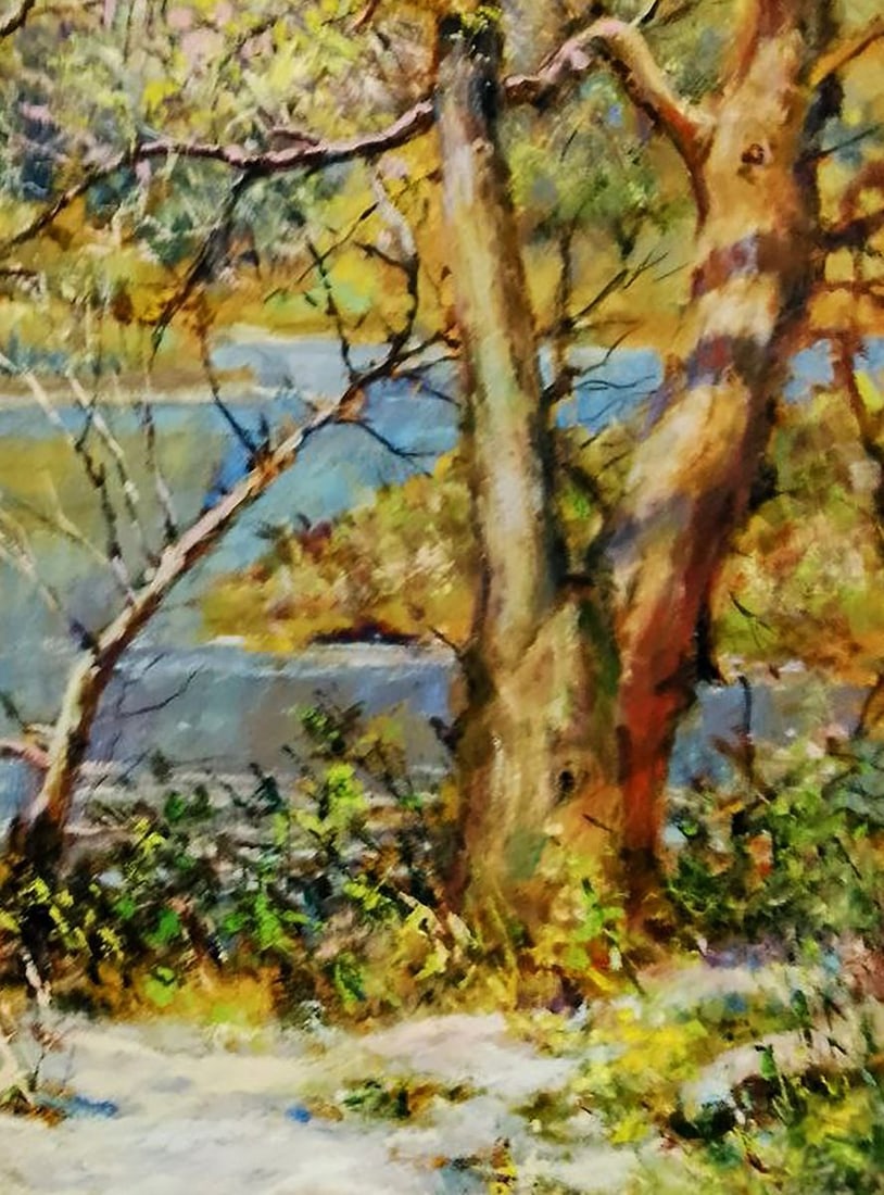 Oil painting River in the autumn forest Vitaly Duhnevich - 5