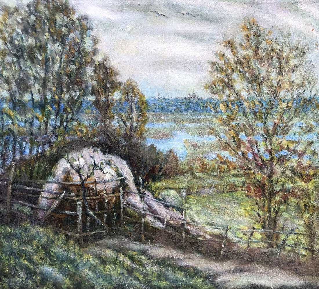 Oil painting Distance Shapoval Ivan Leontyevich: Title: Oil painting Distance Shapoval Ivan Leontyevich Description: NoAAA2960"Distance" is an exquisite oil painting that beautifully captures the serene beauty of a landscape. The artist has skillful