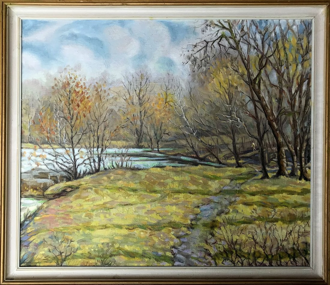 Oil painting The beginning of spring Shapoval Ivan Leontyevich: Title: Oil painting The beginning of spring Shapoval Ivan Leontyevich Description: NoAAA2993"The Beginning of Spring" is a captivating oil painting that portrays the essence of nature's rejuvenation a
