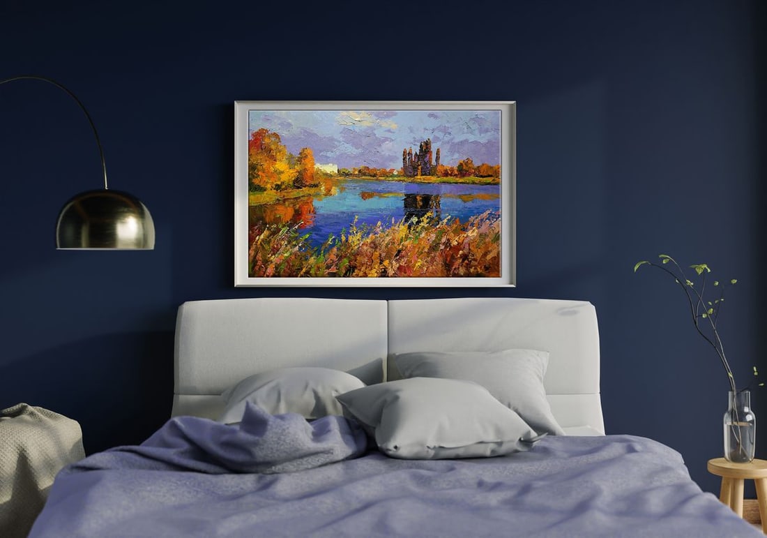 Oil painting Autumn on the river Boris Serdyuk - 2