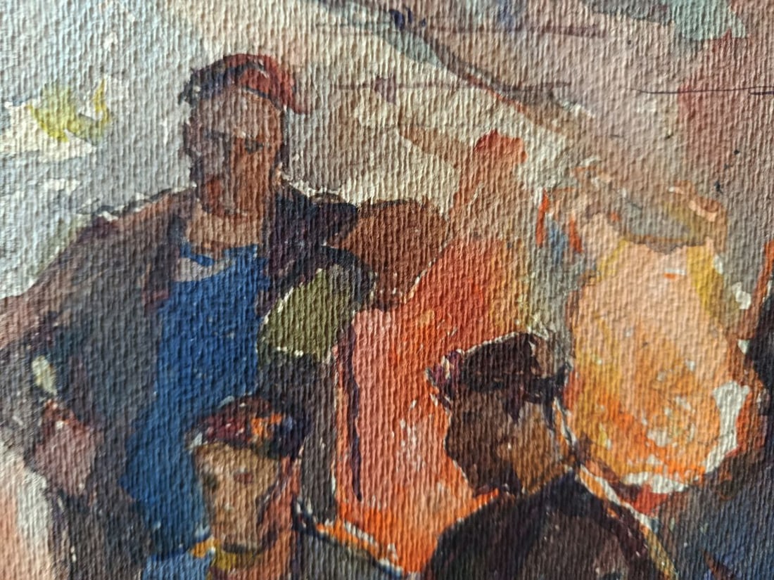 Watercolor painting An evening in company Unknown artist - 9
