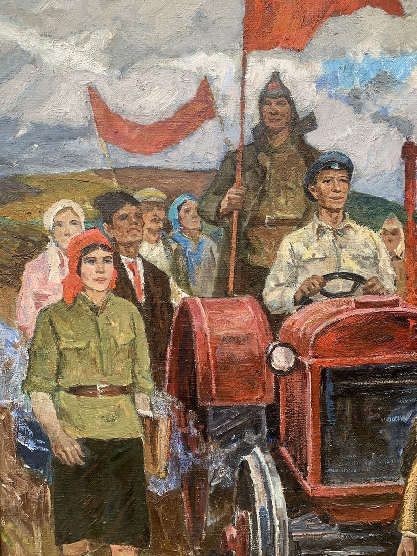 Oil painting First tractor Weissburg Efim Efimovich - 2