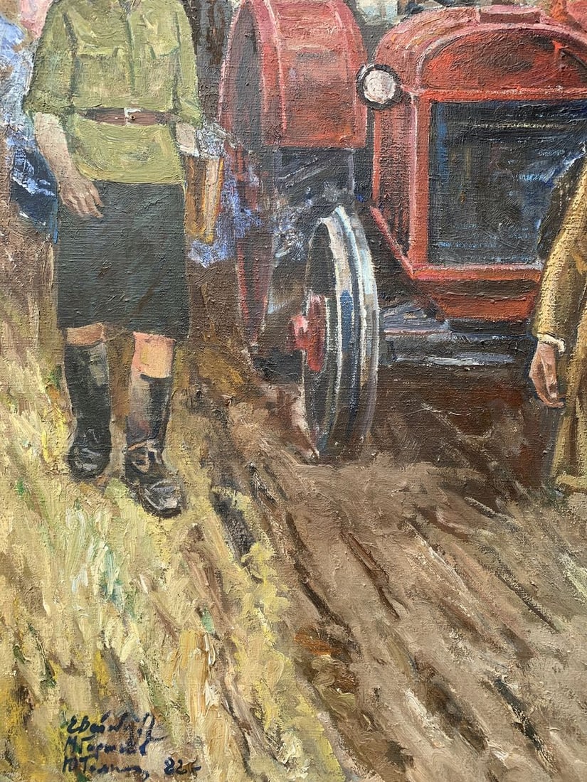 Oil painting First tractor Weissburg Efim Efimovich - 3