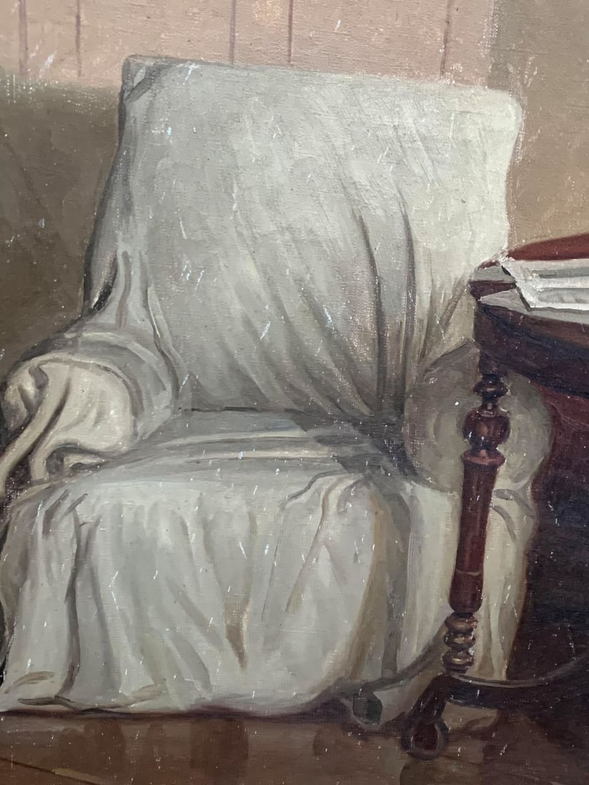 Social realism oil painting Portrait of Lenin reading Unknown artist - 8