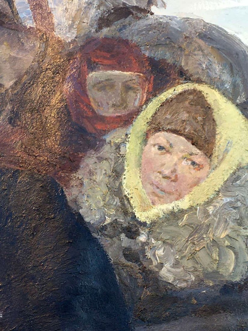 Social realism oil painting Goodbye Shusha Berkuta Kommunar Savelievich Nikolenko Alexander - 4