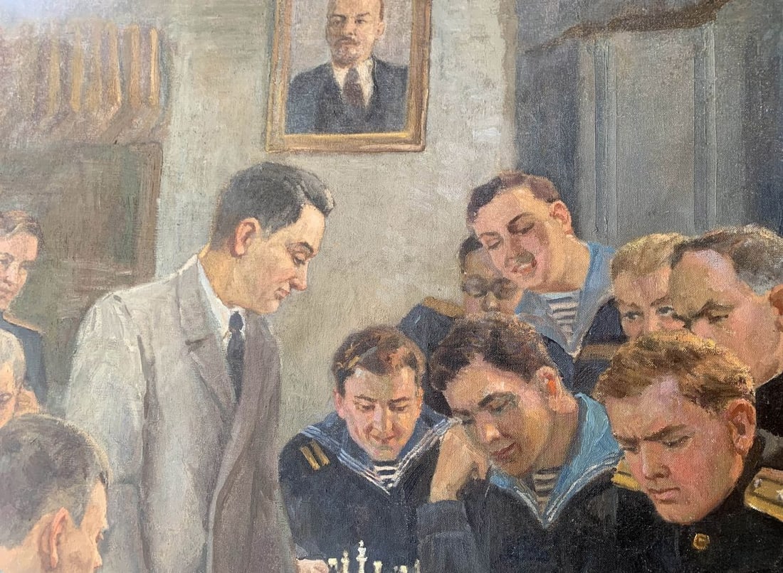 Social realism oil painting Chess tournament Evgeny Ivanovich Danilevsky - 6
