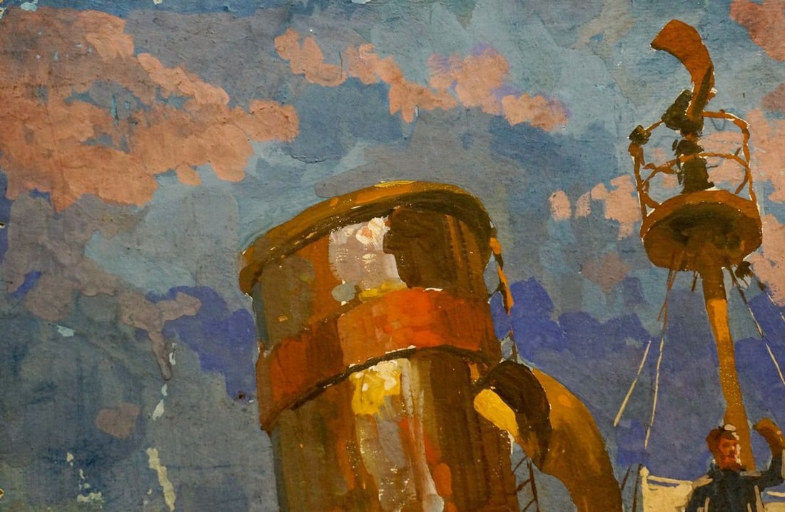 Oil painting Sailors go Kordonsky Martin-Vigdor Leibovich - 3