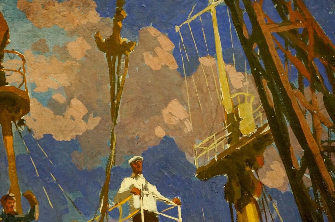 Oil painting Sailors go Kordonsky Martin-Vigdor Leibovich - 4