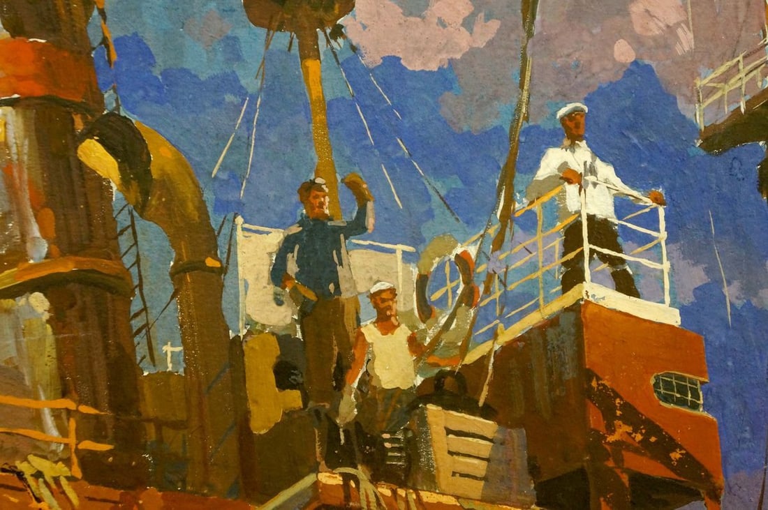 Oil painting Sailors go Kordonsky Martin-Vigdor Leibovich - 6