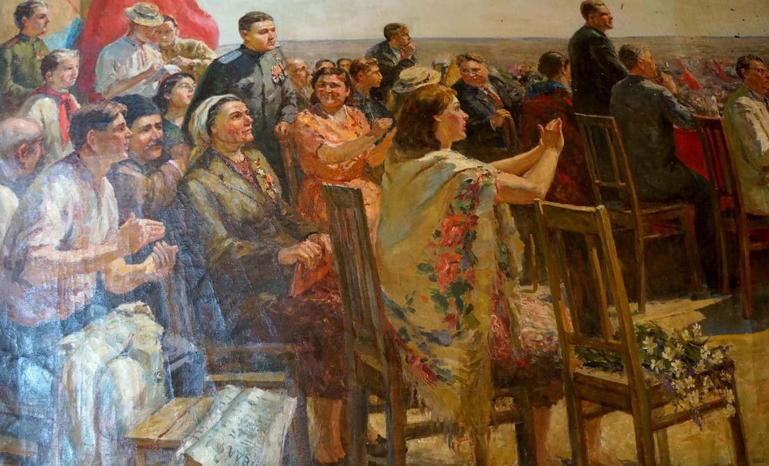 Oil painting Rally of people Pyotr Kuzmich Stolyarenko - 2