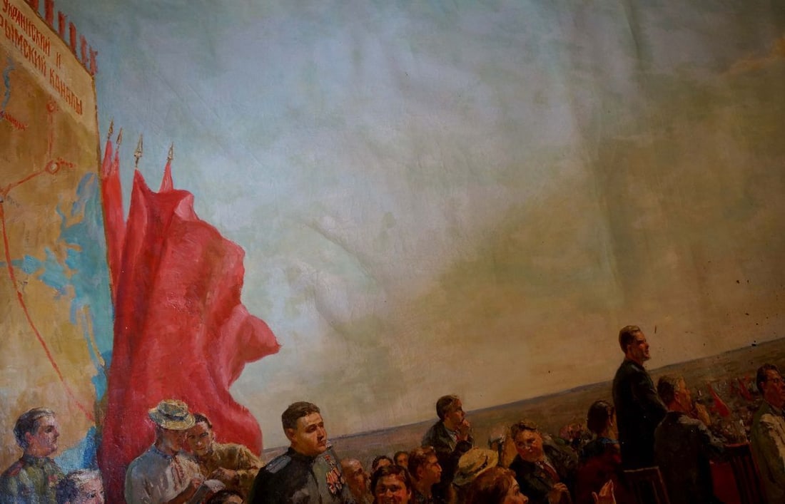 Oil painting Rally of people Pyotr Kuzmich Stolyarenko - 3