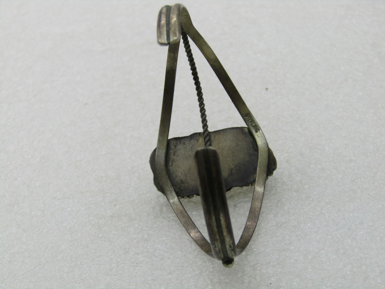 Vintage Sterling Southwestern Turquoise Cuff Bracelet, 6.75", 1960's-1980's - 5