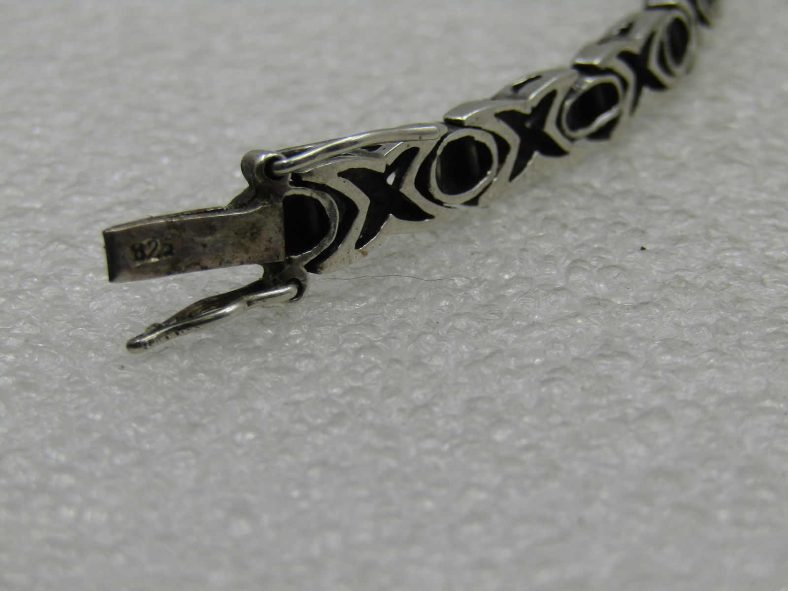 Vintage Sterling X O Marcasite Tennis Bracelet, 7" - 6